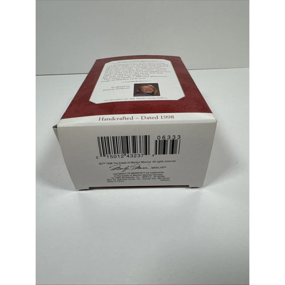 CHRISTMAS ORNAMENT MARILYN MONROE HALLMARK KEEPSAKE COLLECTOR SERIES 1998 NEW